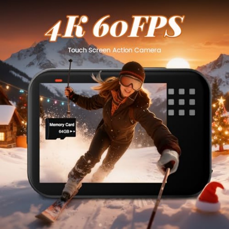 Outdoor Adventure Images - Mini bodycam, 2K actioncam, met display,