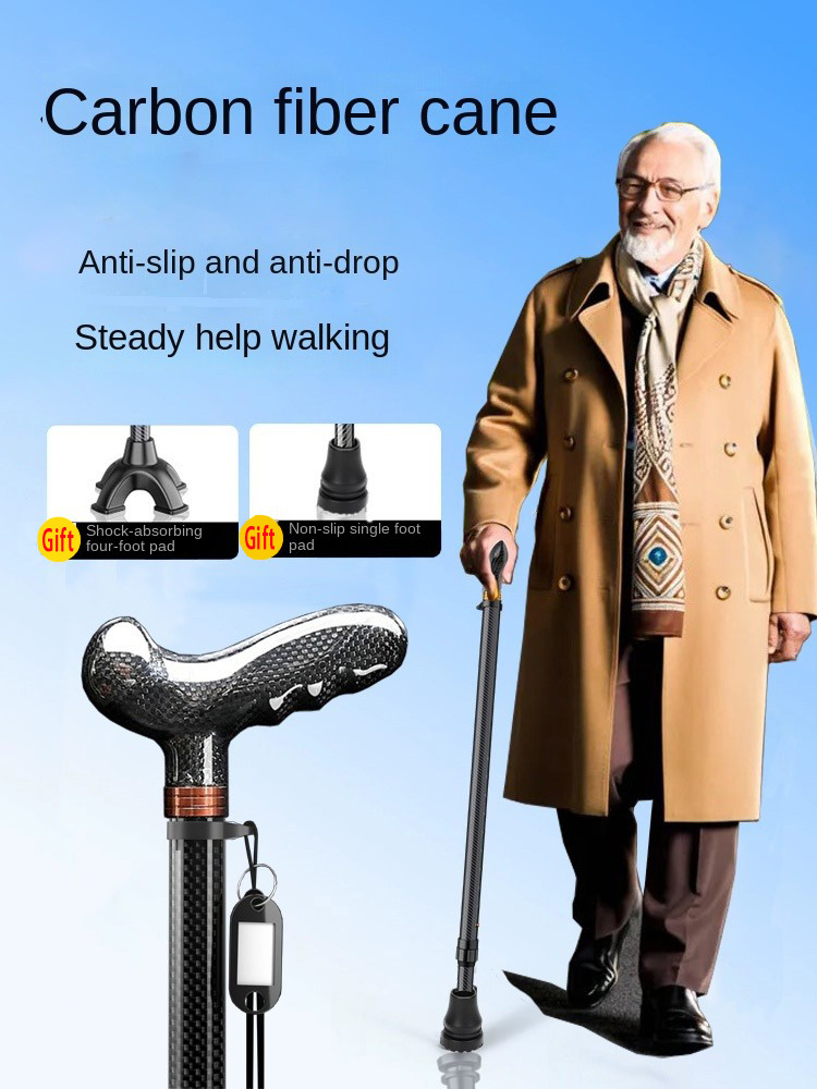 Trekking Pole Carbon - Inklapbare carbon wandelstok met antislip armsteun