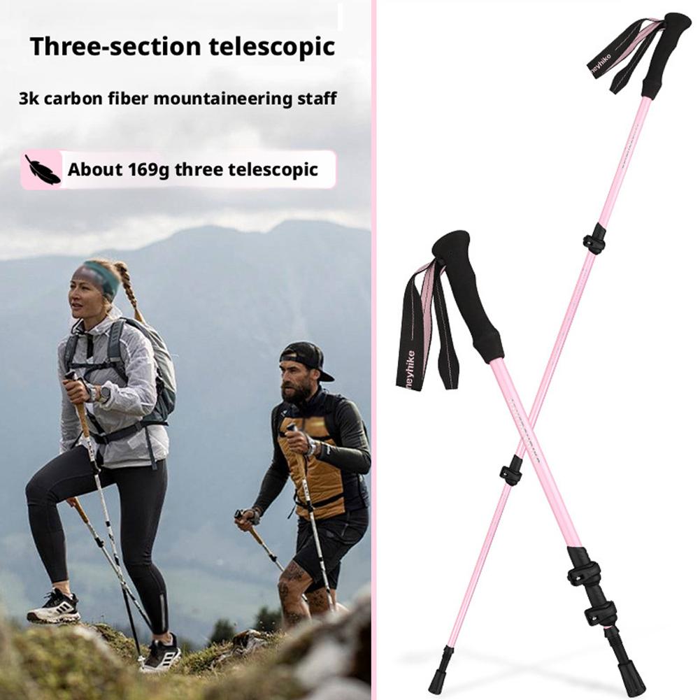 Trekking Pole Carbon - Ultralichte opvouwbare trekkingstokken met 3 secties