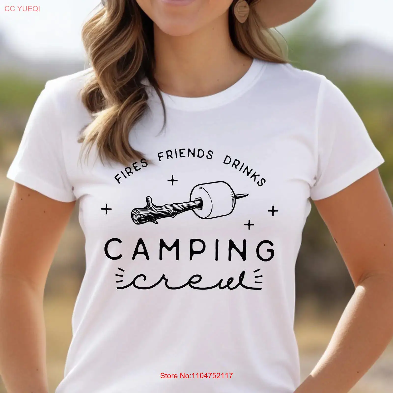 Outdoor Adventure Friends - Camping Crew T-shirt Fires Friends Drinks