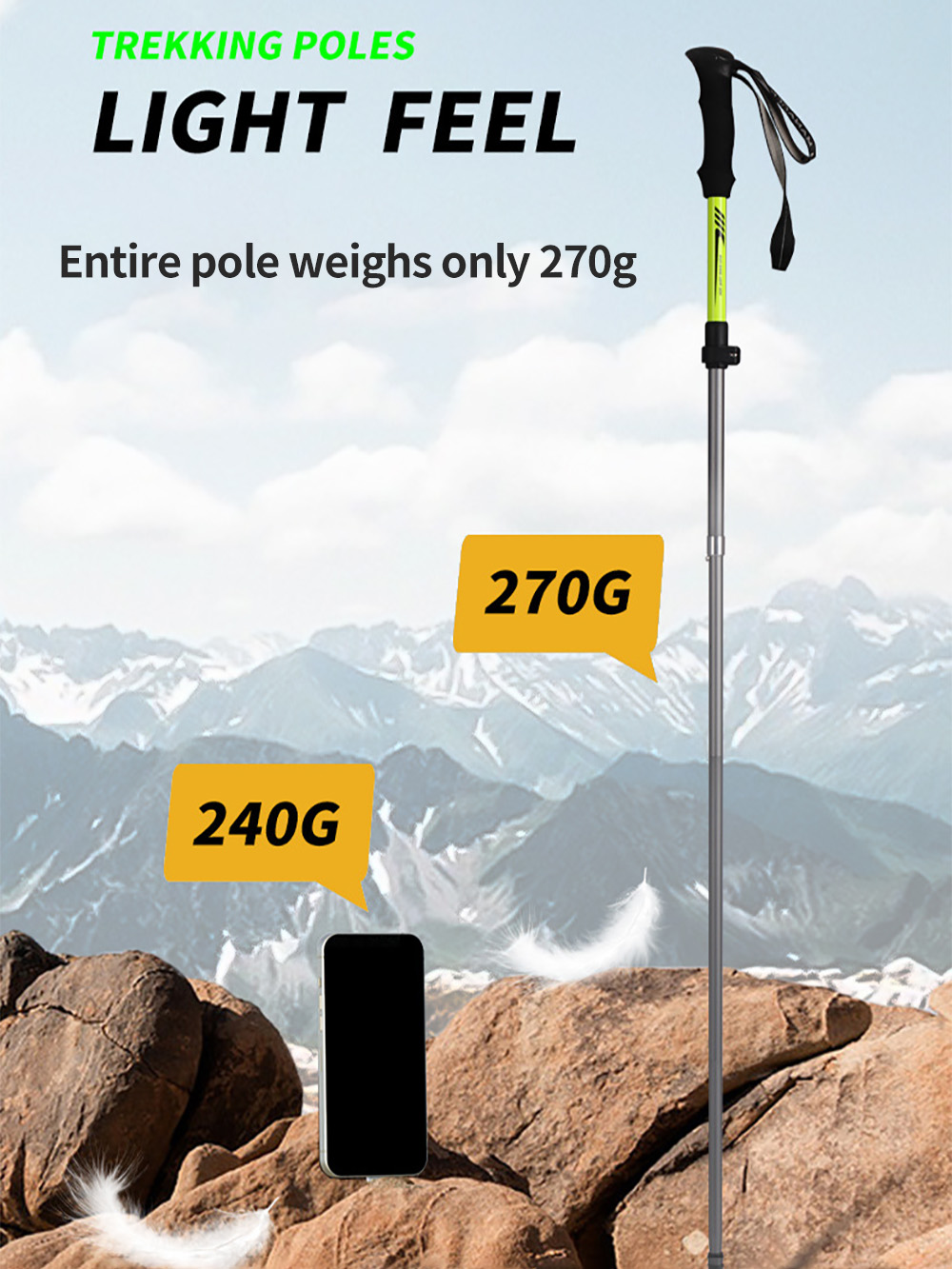 Opvouwbare trekkingstok 7075 a - Trekking Pole Carbon recensie en prijs