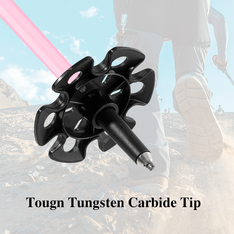 Roze carbon fiber wandelstokke - Trekking Pole Carbon recensie en prijs